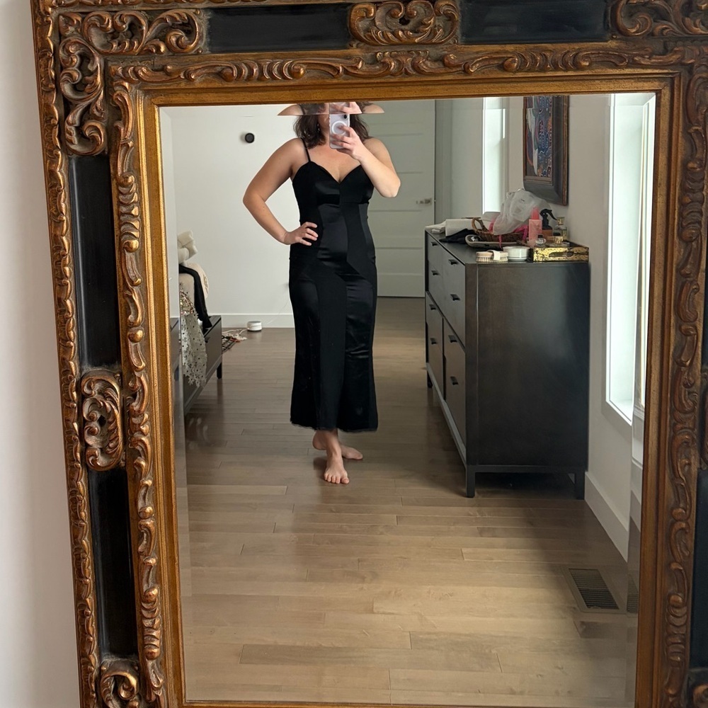 Vintage Alyce Designs Black Midi Dress 90s - Picture 2 of 8